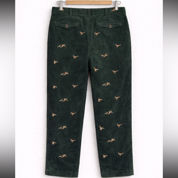 Polo Ralph Lauren Dark Green Cords with Pheasant Embroidery Men’s 36x30 - Picture 2 of 3